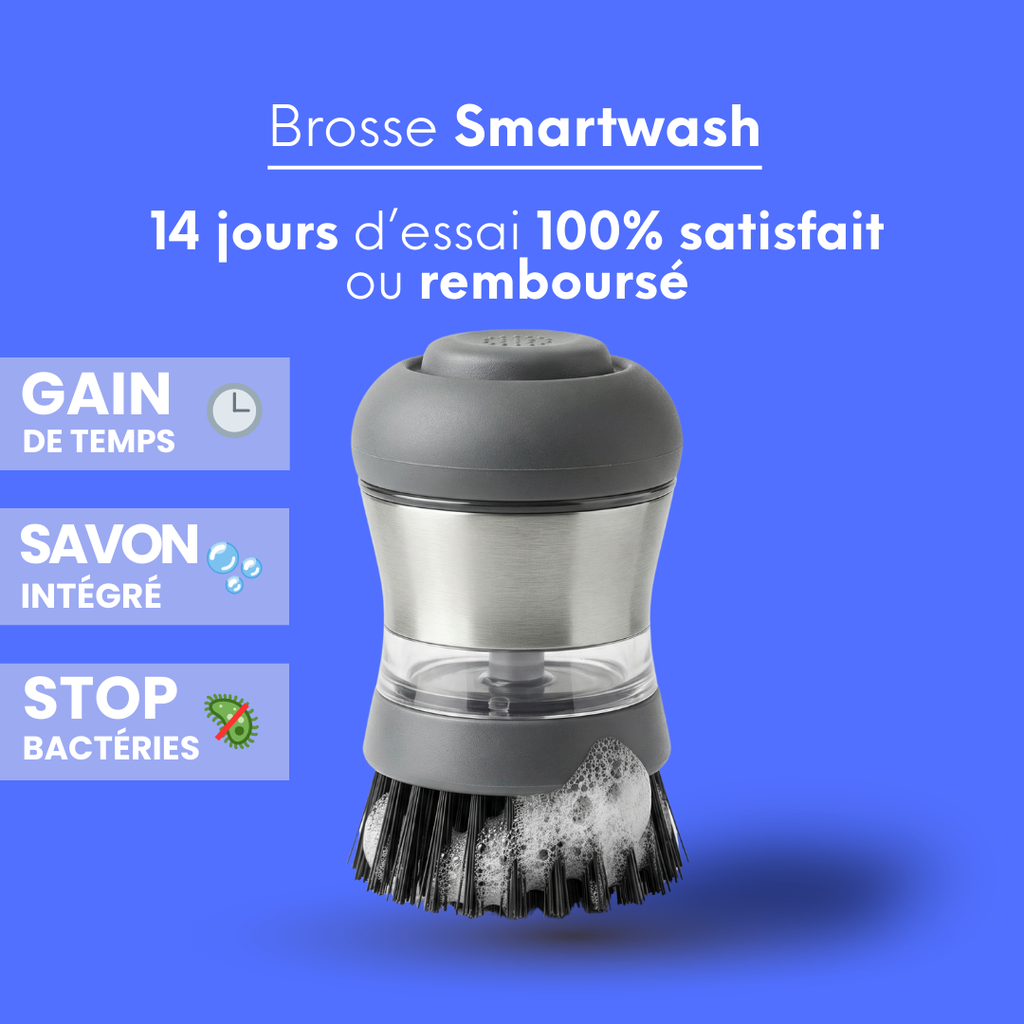 Brosse à vaisselle avec distributeur de savon multi-usages