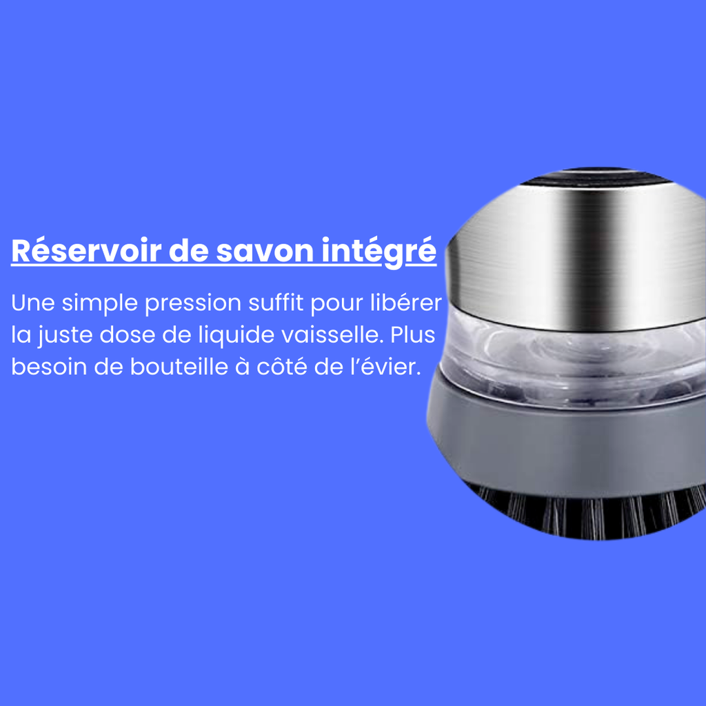 Brosse à vaisselle avec distributeur de savon multi-usages